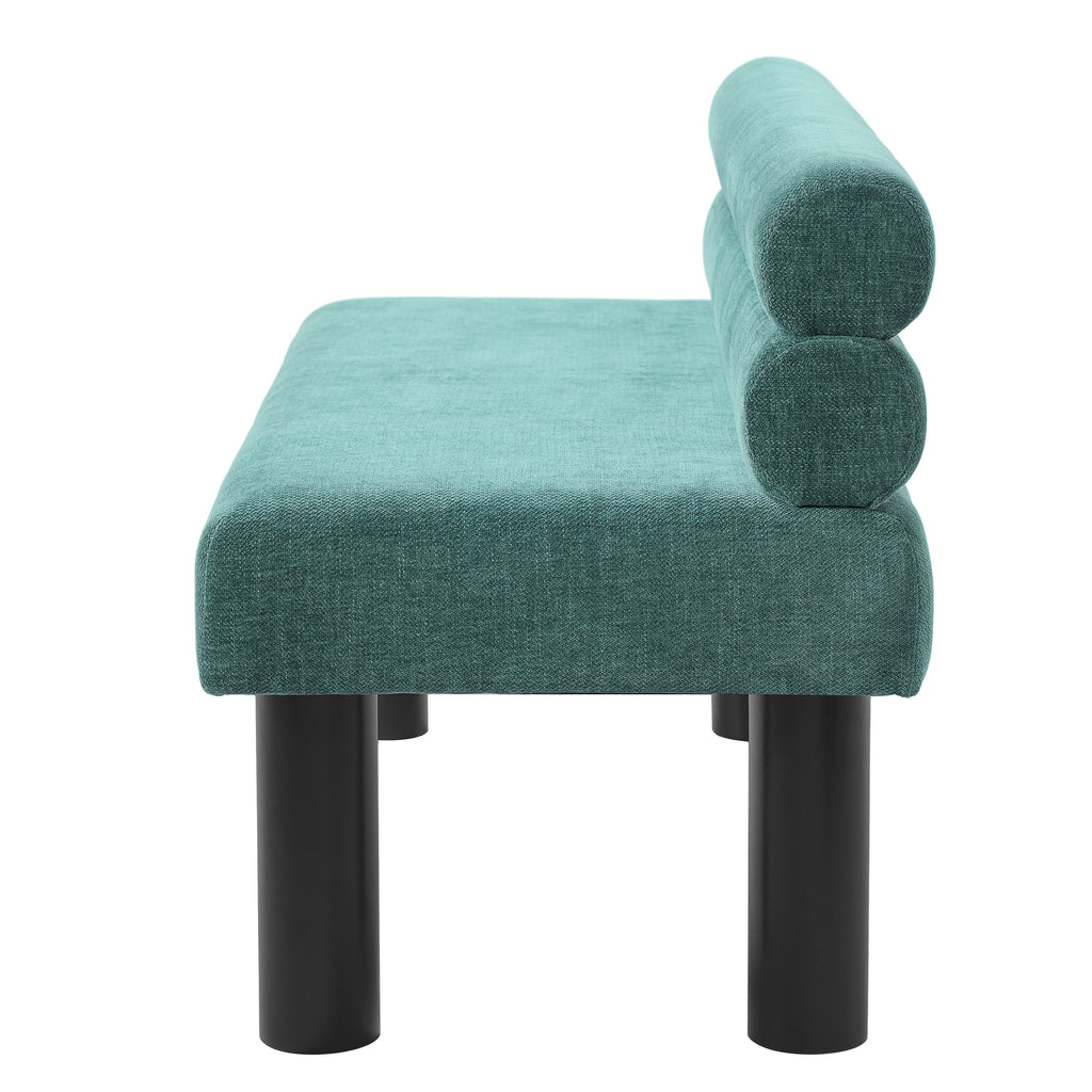 Upholstered Dining Bench, End of Bed, Entryway Bench, Ottoman for Dining Room, Bedroom, Living Room, Rubber Wood Leg 300 LBS Support, Green - Grand Goldman Shop