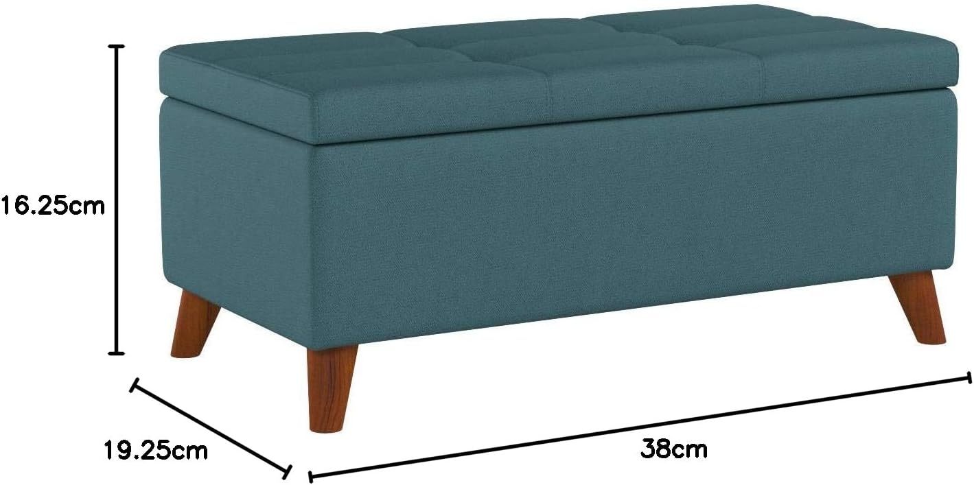 Home Decor, Tufted Ainsley Button Storage Ottoman Bench with Hinged Lid, Ottoman Bench with Storage for Living Room & Bedroom, Solid wood leg - Grand Goldman Shop