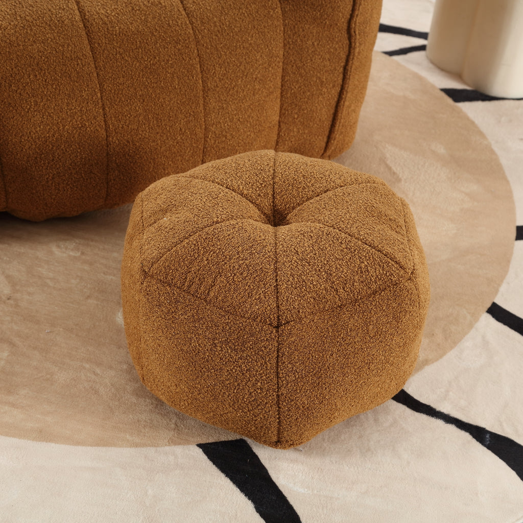 Soft Chenille Bean Bag Chair with High Resilient Foam for Living Room and Bedroom, Comfortable Square Lazy Sofa with Footstool for Adults - Grand Goldman Shop