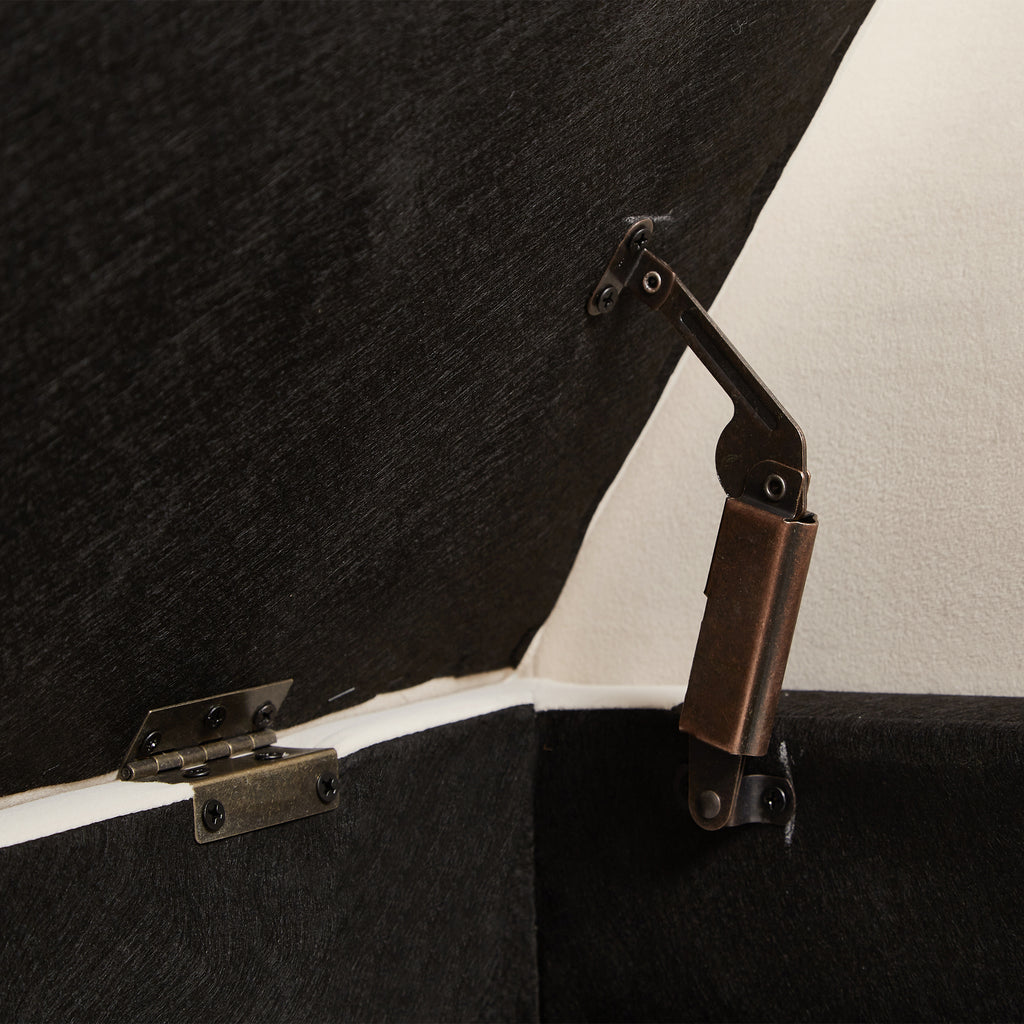 51.5' Bed Bench with Storage Beige Velvet - Grand Goldman Shop
