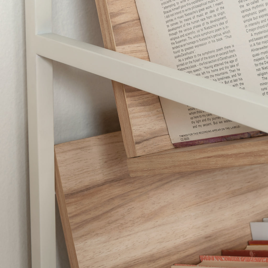 Accent Storage with Tilted Shelves, Acacia finish | Premium Home Decor - Grand Goldman
