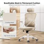 Ergonomic Office Chair, Home Office Desk Chair with Headrest, High Back Computer Chair with Armrests and Adjustable Lumbar Su