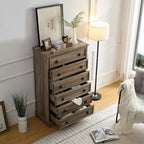 Modern 6 Drawer Dresser, Dressers for Bedroom, Tall Chest of Drawers Closet Organizers & Storage Clothes - Easy Pull Handle, Textured Borders Living Room, Hallway,L 29.53''*W15.75''*H48.03'' - Grand Goldman Shop