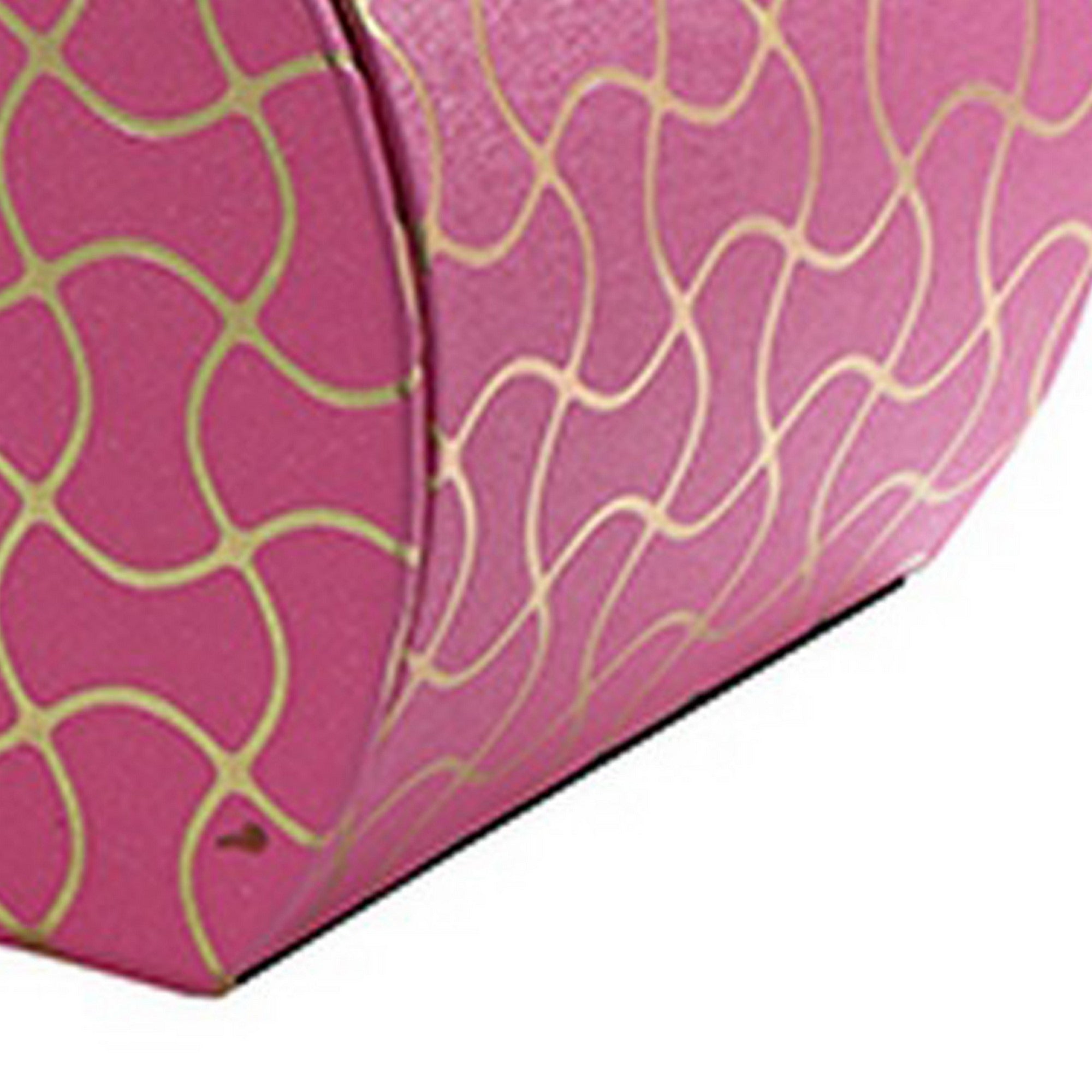 Travel Jewelry Case with 2 Drawer Storage and Wavy Textured Pattern, Pink - Grand Goldman Shop