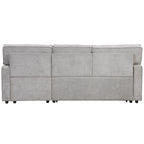 U_STYLE Upholstery Sleeper Sectional Sofa with Storage Space, USB port, 2 cup holders on Back Cushions(same sku; WY000335AAE) - Grand Goldman Shop