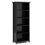 Amherst 30 inch Solid Wood 5 Shelf Bookcase in Black | Premium Home Decor - Grand Goldman