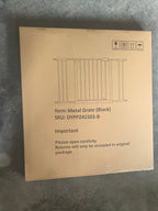 Black Pressure-Mounted Baby Gate for Stairs and Doorways, 29.5-44.1' Wide, Steel and ABS Construction, Easy Walk-Through Safe