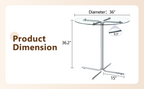 Round glass bar high table, 36 inch round bar table, tempered glass tabletop, sturdy silver chrome plated four column support, suitable for transparent round bar tables in small spaces, kitchens - Grand Goldman Shop