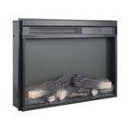 23 inch electric fireplace insert, ultra thin heater with log set & realistic flame, remote control with timer, overheating protection - Grand Goldman Shop