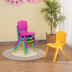 Kids Chair,Children Lightweight Plastic 4 Chairs Set with 11.8' H Seat for Playrooms,Preschool,Toddlers (Enlarge Size) | Prem