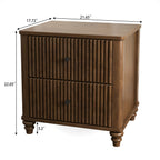 3-Piece Bedroom Set with Queen Bed and 2 Nightstands, Walnut Brown - Grand Goldman Shop