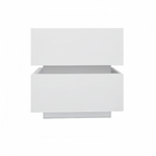 White Color High Glossy 2 Drawers Bedside Table with RGB Led Light Nightstand with Bluetooth Control - Grand Goldman Shop