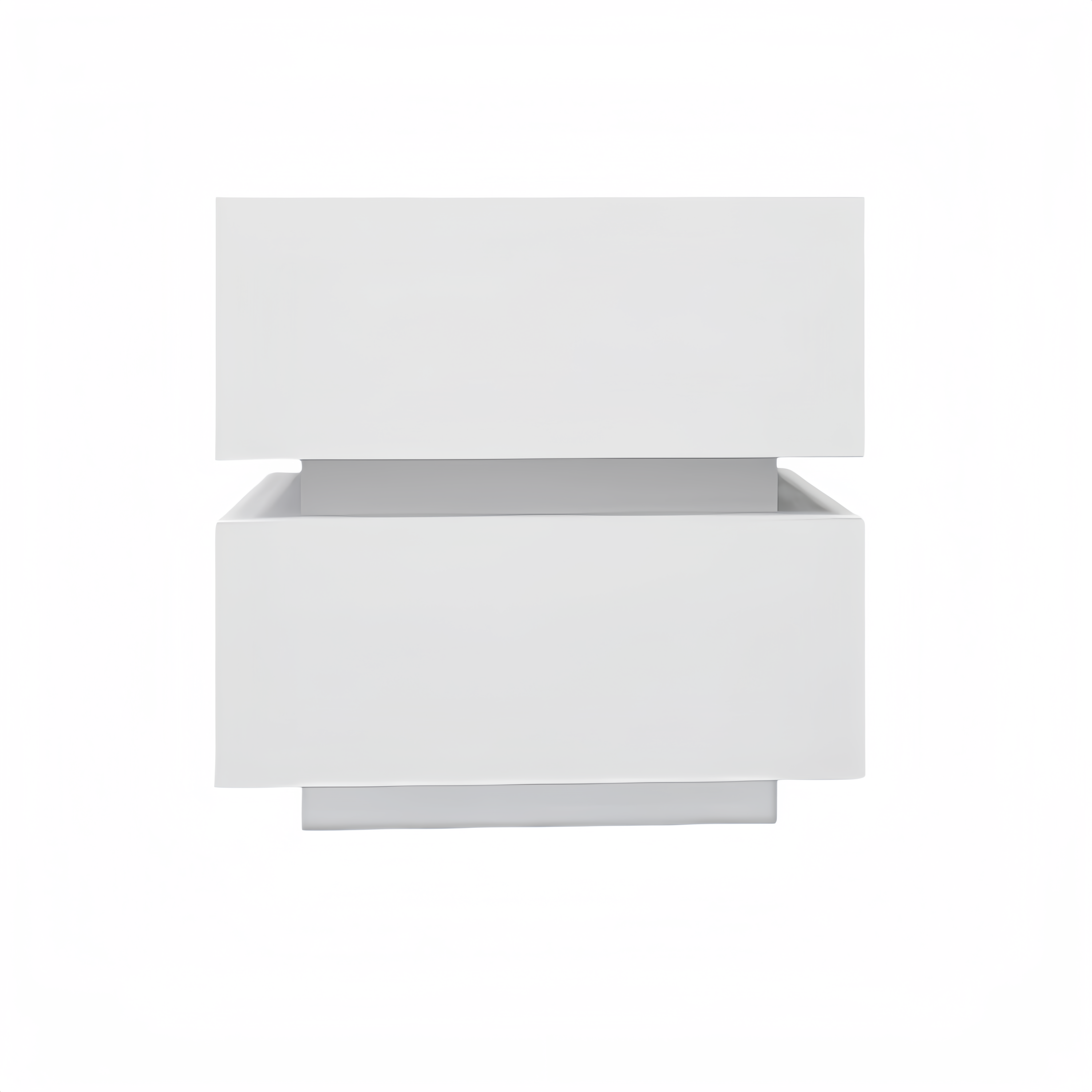 White Color High Glossy 2 Drawers Bedside Table with RGB Led Light Nightstand with Bluetooth Control - Grand Goldman Shop