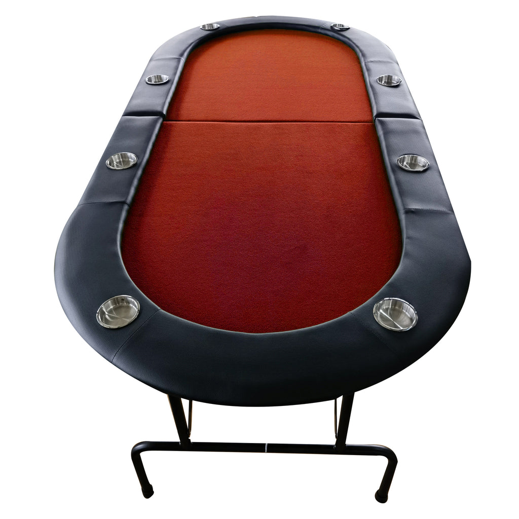 INO Design 73' Foldable Poker Table with Cup Holders #16361 Red | Premium Home Decor - Grand Goldman