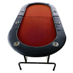 INO Design 73' Foldable Poker Table with Cup Holders #16361 Red | Premium Home Decor - Grand Goldman