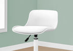 Office Chair, Adjustable Height, Swivel, Ergonomic, Computer Desk, Work, Juvenile, White Leather Look, White Metal, Contempor
