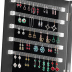 360°Swivel Jewelry Cabinet with Full Length Mirror, 360°Rotating Standing Jewelry Armoire Organizer, Lockable Storage Cabinet, Interior Lighted Mirror, Black - Grand Goldman Shop