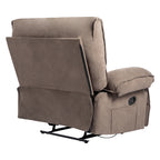 Oversized Velvet Recliner Chair Sofa with Manual Push-Back Functionality in Brown - Grand Goldman Shop