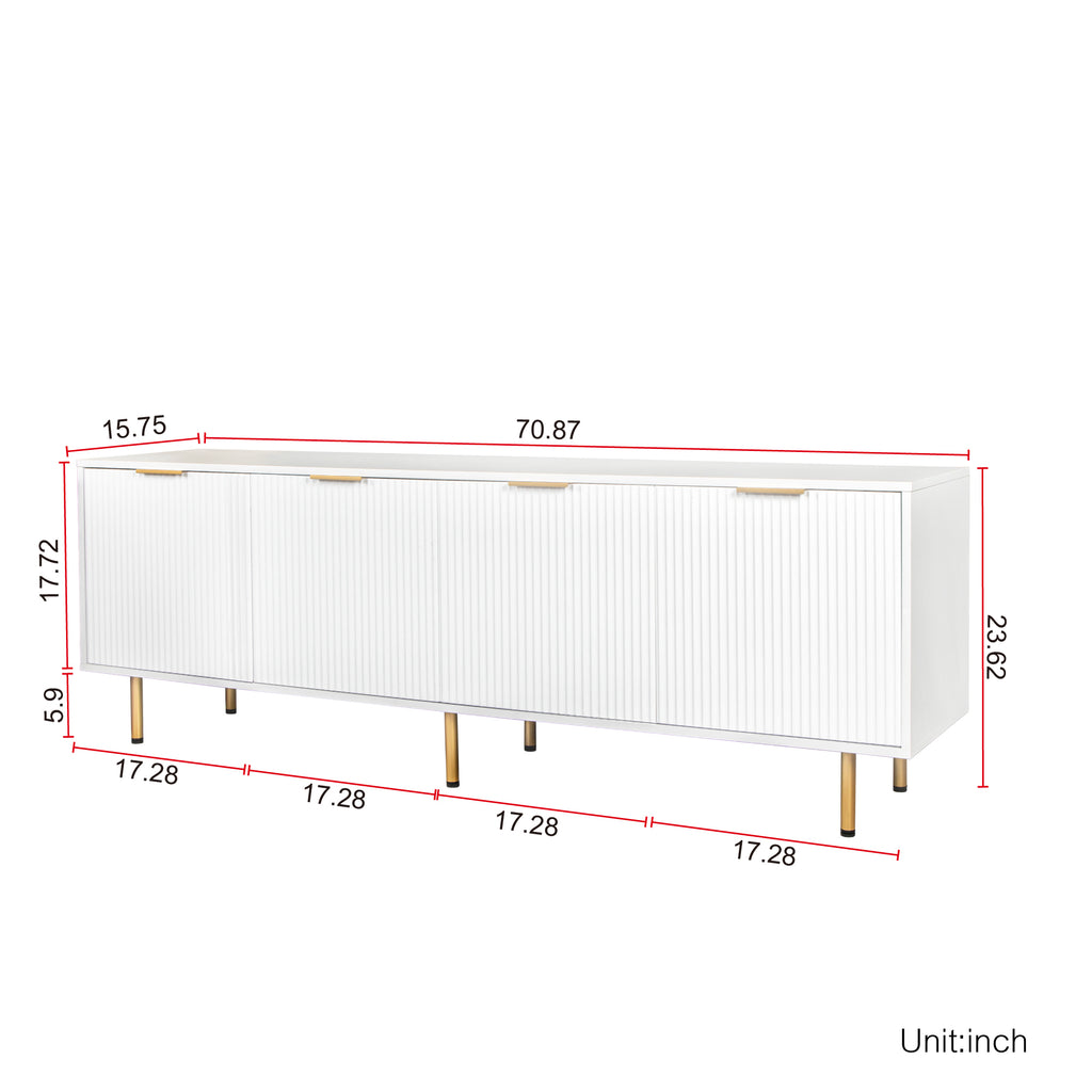 Modern warm white TV cabinet for 80 inch TV Stands, for Living Room Bedroom - Grand Goldman Shop