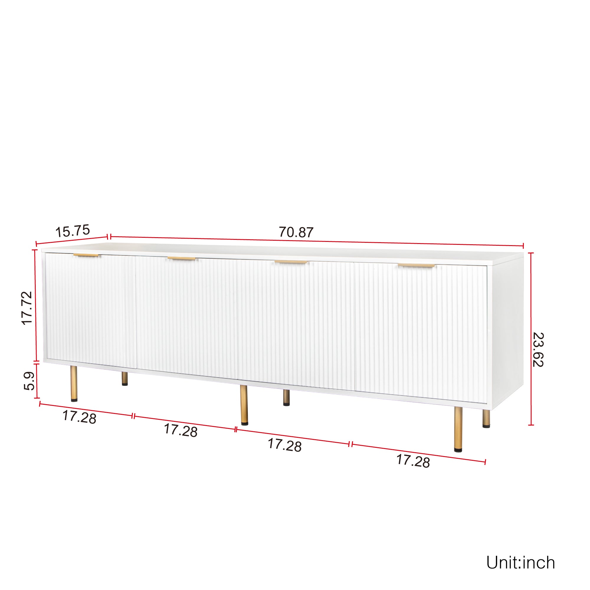 Modern warm white TV cabinet for 80 inch TV Stands, for Living Room Bedroom - Grand Goldman Shop