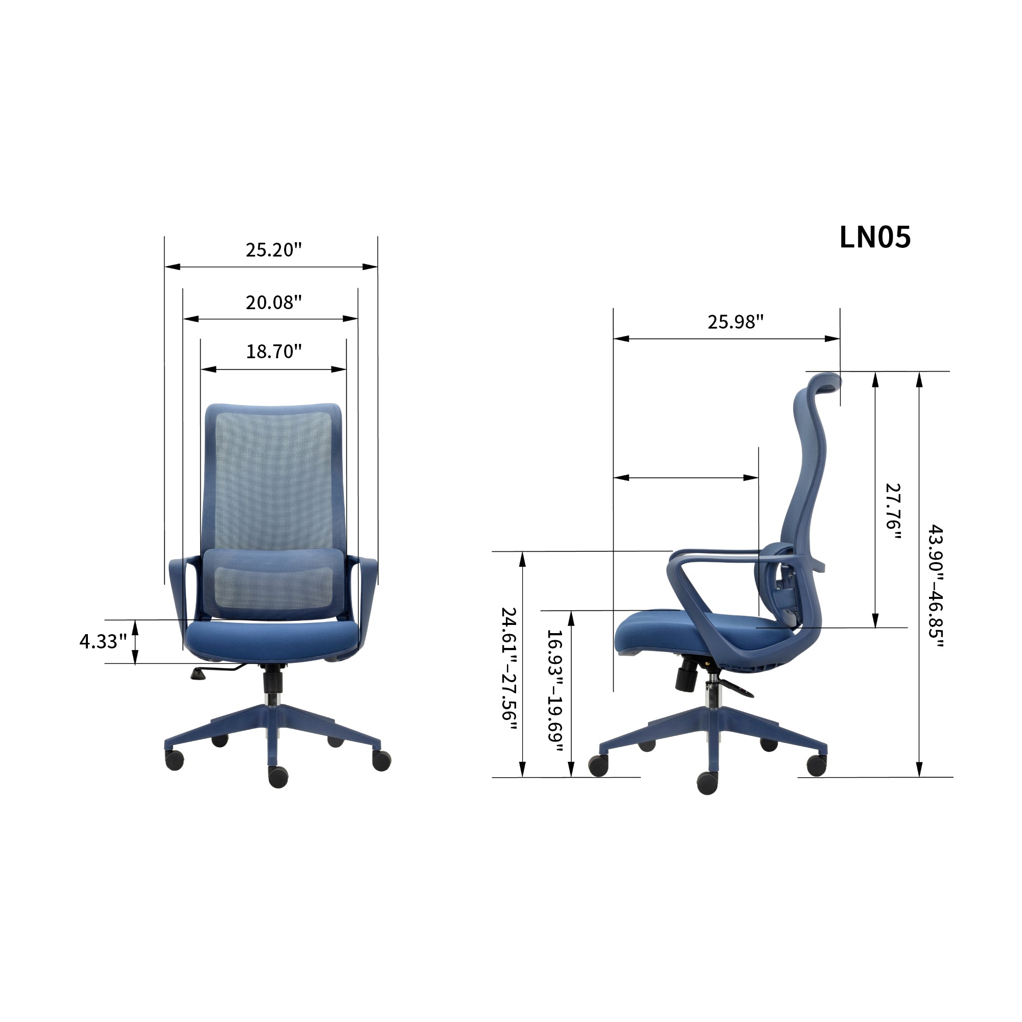 Ergonomic Colorful Office Chair 350LBS Home Office Mesh Breathable High Back, With Adjustable Lumbar Support Computer Chair, 