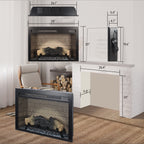 28 inch  Electric Fireplace Insert, multicolored flames - Grand Goldman Shop