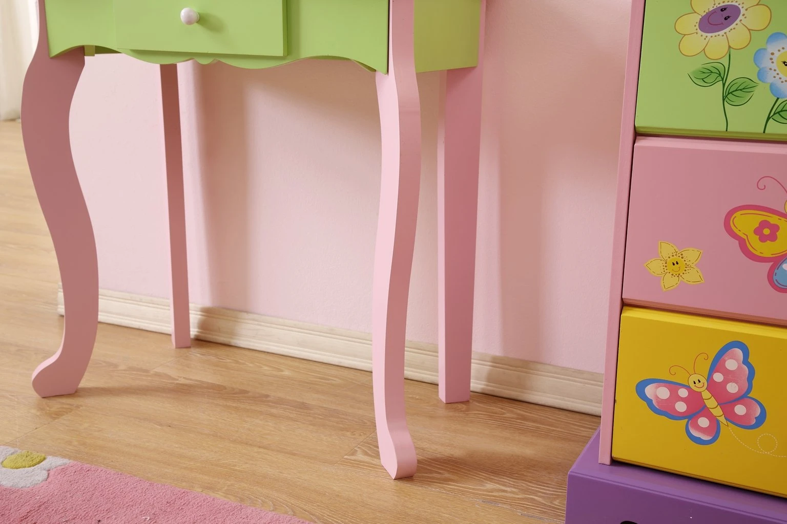 Kids Funnel Layla Girls Flower Vanity Set with Stool | Premium Home Decor - Grand Goldman