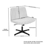 Blynn Adjustable Swivel Criss Cross Chair, Wide Seat Office Chair Vanity Chair, Gray - Grand Goldman