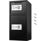 Large Double Door Security Safe Box 2.6 Cubic Feet Steel Safe Box Strong Box with Digital Lock for Money Gun Jewelry Black - 