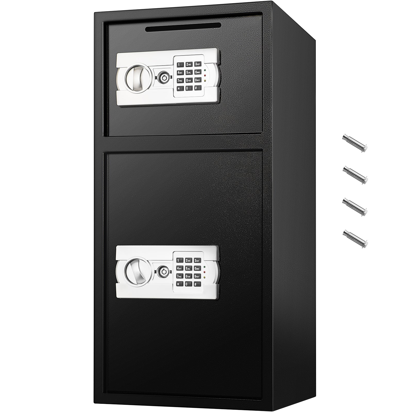 Large Double Door Security Safe Box 2.6 Cubic Feet Steel Safe Box Strong Box with Digital Lock for Money Gun Jewelry Black - 