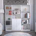 Poole 3 Piece Home Bookcase set, 67' Wide with 12 Shelves and 2-door Cabinet ,  Living Room Set  White | Premium Home Decor -