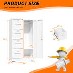Metal Storage Vertical Filing Cabinet with Lock, Steel File Locker with 4 Drawers and 1 door for School, Living Room, Bedroom