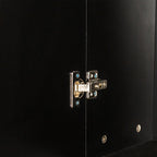 Freestanding  Cabinet with Inadjustable Shelves and two Doors for Kitchen, Dining Room,black - Grand Goldman Shop