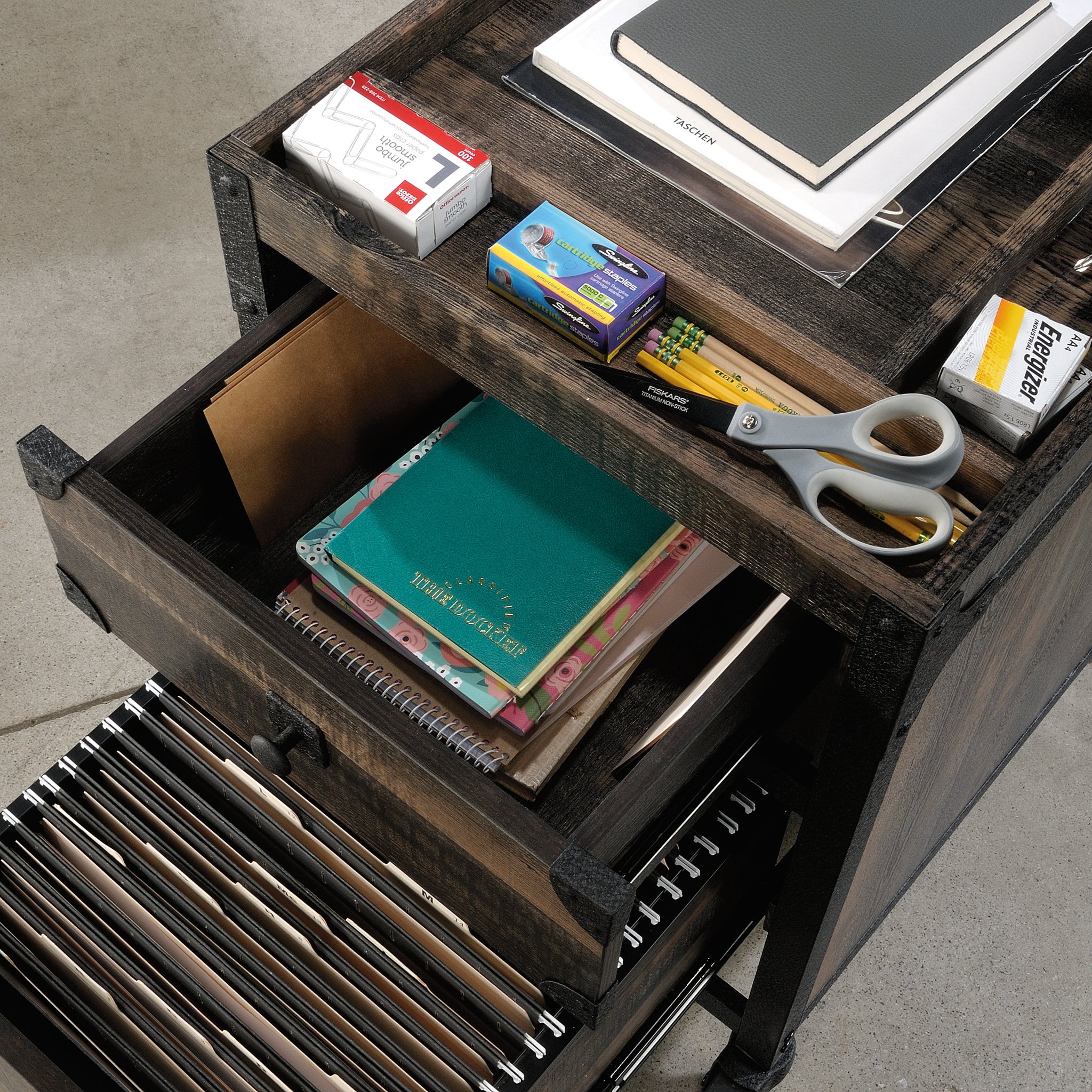 2-Drawer Mobile File Pedestal, Brown finish | Premium Home Decor - Grand Goldman