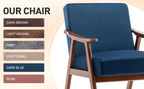 Mid-Century Modern Wingback Accent Chair with Solid Wood Frame and Extra-Thick Backrest – Lounge Chair for Living Room, Bedroom, or Reading Room - Grand Goldman Shop