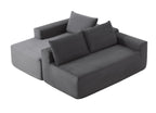 96.9' Cloud Sectional Couch with U-Shaped Chaise,Modern Modular Sofa with Deep Seat, Upholstered Couches for Living Room Bedroom,No Assembly Required,(Plush Corduroy Fabric),Grey-Blue-Left - Grand Goldman Shop