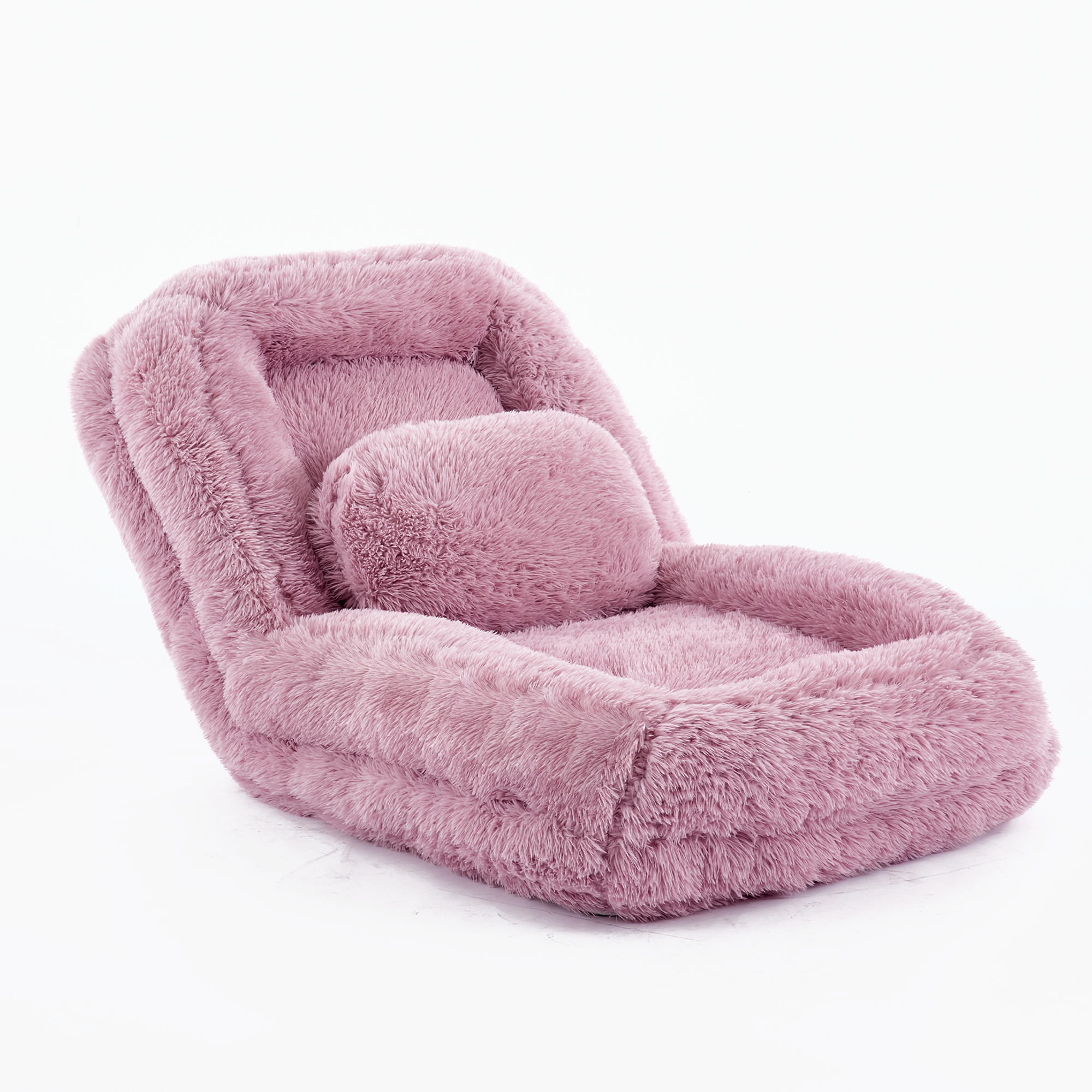 [NEW ARRIVED] [VIDEO PROVIDED] Human Dog Bed,Lazy Sofa,5-Position Adjustable Convertible,Floor Gaming Chair,bedroom, living room,Suitable for gaming, meditation,relaxation,Plush Fabric,Pink - Grand Goldman Shop