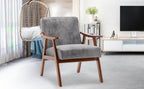 Mid-Century Modern Wingback Accent Chair with Solid Wood Frame and Extra-Thick Backrest – Lounge Chair for Living Room, Bedroom, or Reading Room - Grand Goldman Shop