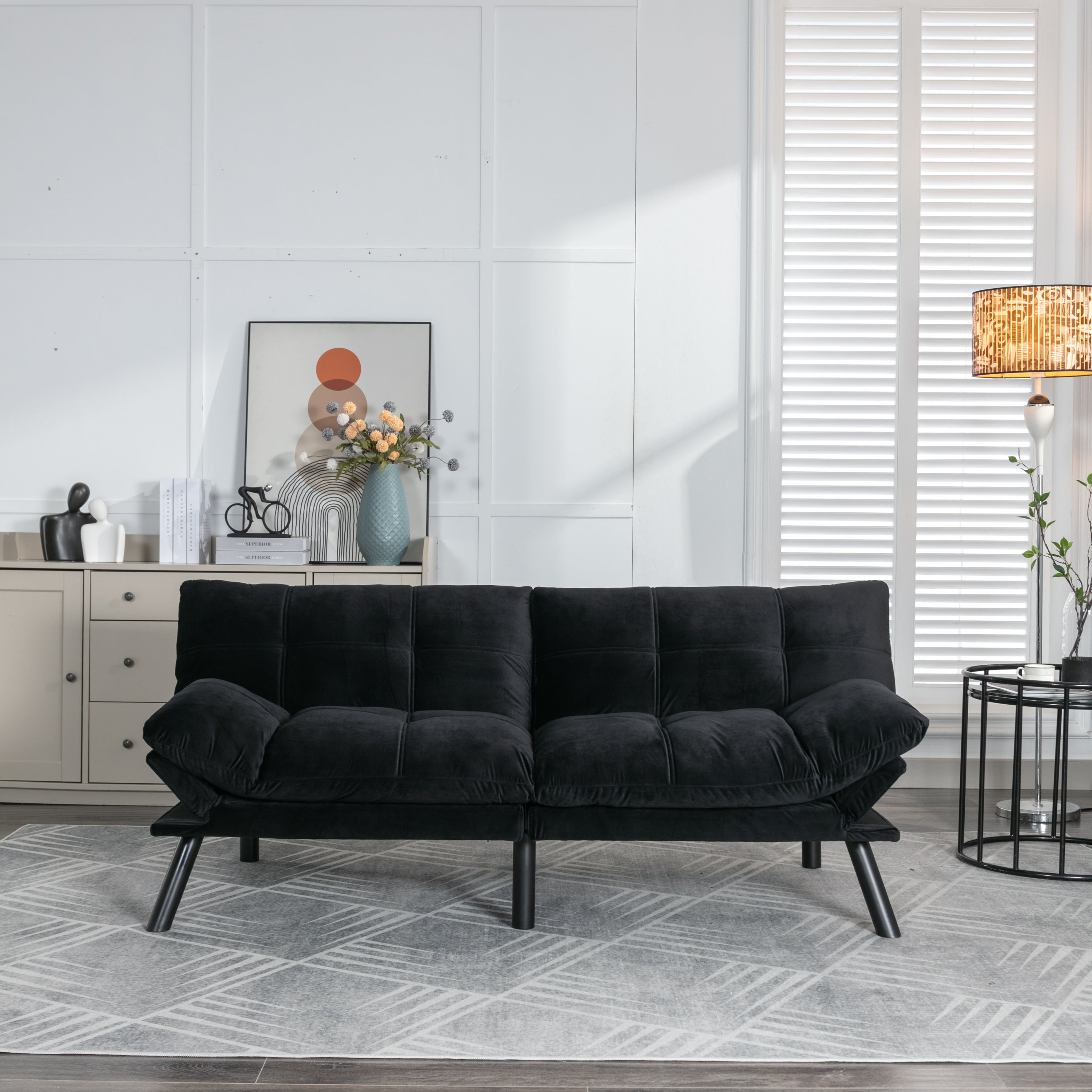 Black Convertible Folding Modern sofa Bed - Grand Goldman Shop