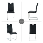 Modern Dining Chairs with Faux Leather Padded Seat Dining Living Room Chairs Upholstered Chair with Chrome Metal Legs Design for Kitchen, Living, Bedroom, Dining Room Side Chairs Set of 4 - Grand Goldman Shop
