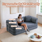 Floor Couch,Compressed Sofa,Convertible Floor Sofa Bed with Convertible Blanket Pillow,Enhanced frame stability,Comfy Couch Lounge Sleeper Bed,for Living Room Bedroom - Grand Goldman Shop