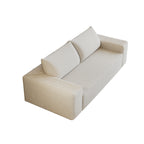 71' 3Setaser Sofa,Corduroy Fabric,Deep Seat Couches,Comfy Loveseat Sofa,No Assembly,1pcs for Living room, Bedroom,Conference room ,Apartment,White - Grand Goldman Shop