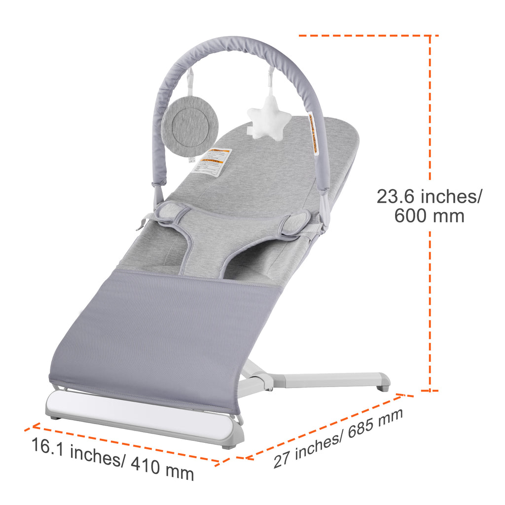 Baby Bouncer Folding Bouncer Seat Chair for Babies 0-9 Months with Toy Bar | Premium Home Decor - Grand Goldman