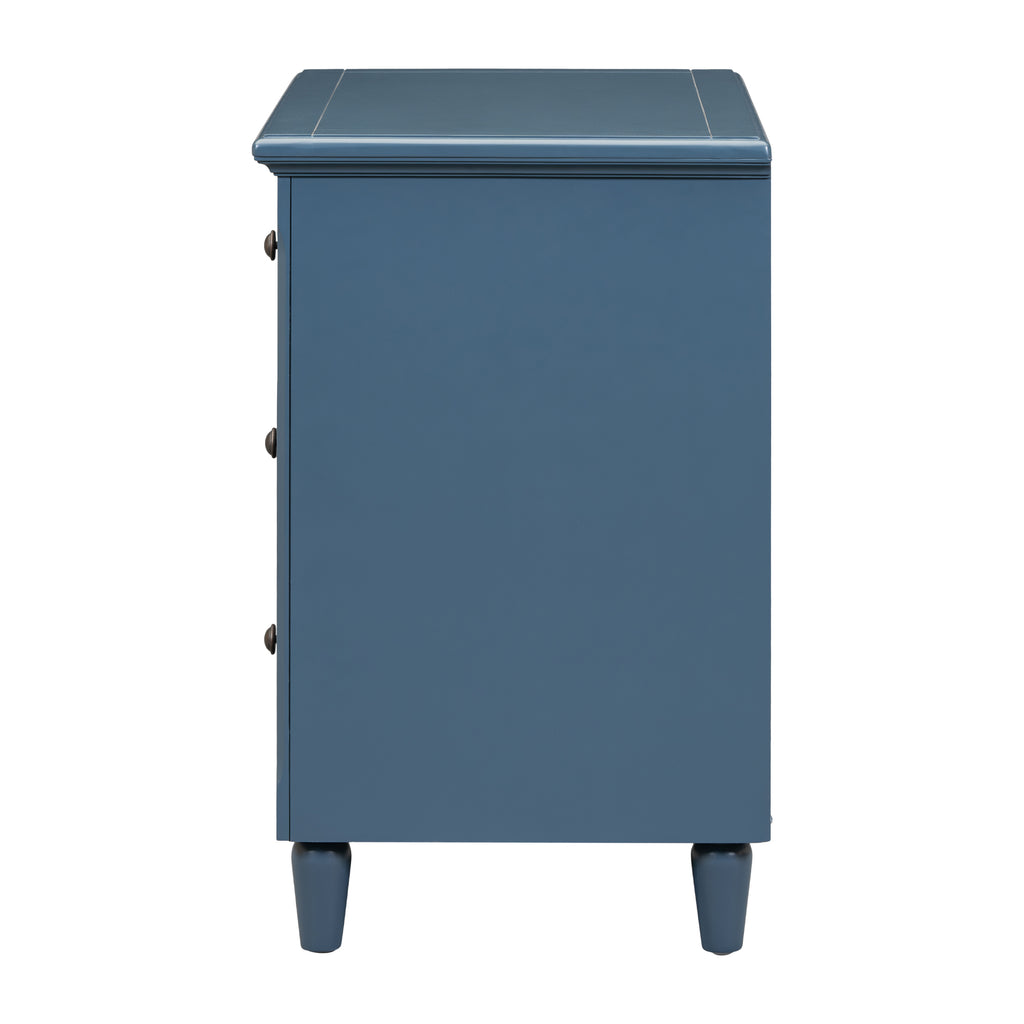 U_STYLE 28''Pine Wood Nightstand with 3 Drawers and Smooth Gliding Rails ,Simple Bedside Cabinet with Metal handle, Minimalist Sofa Side Table with rubber legs for Bedroom Sofa Couch Office - Grand Goldman Shop
