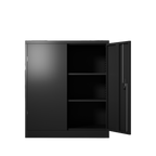 Metal Storage Cabinet with 2 Doors and 2 Shelves, Lockable Steel Storage Cabinet for Office, Garage, Warehouse - Grand Goldma