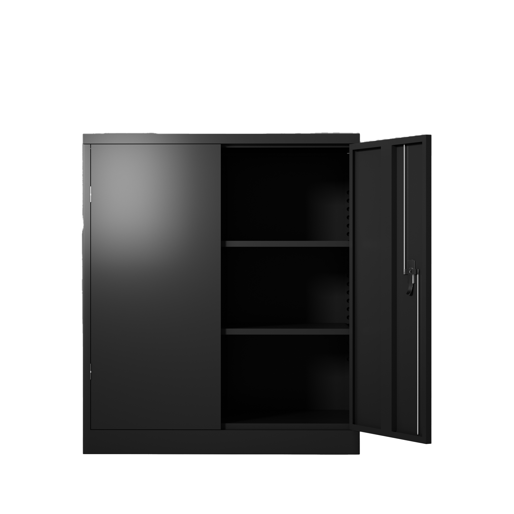 Metal Storage Cabinet with 2 Doors and 2 Shelves, Lockable Steel Storage Cabinet for Office, Garage, Warehouse - Grand Goldma