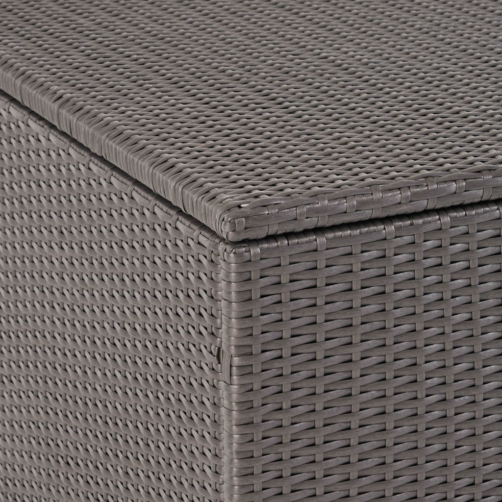 Santa Rosa Outdoor Storage Box Grey Rattan 33.5 Inches - Grand Goldman Shop