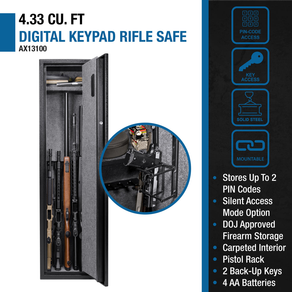4 33 Cu Ft Digital Keypad Rifle Safe | Premium Home Decor - Grand Goldman