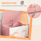 Qaba Toy Box with Lid, Toy Chest Storage Organizer for Bedroom with Safety Hinge, Cute Animal Design, Pink - Grand Goldman