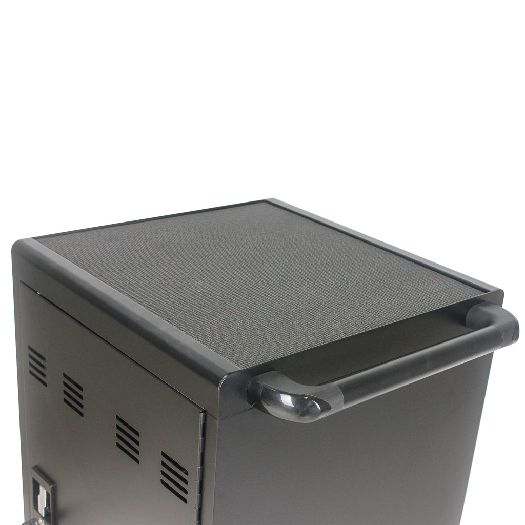 Mobile Charging Cart for Tablets Laptops 35-Device Capacity Matt Black Metal - Grand Goldman